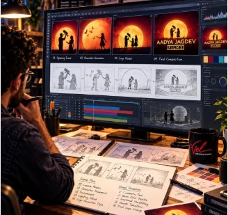 Aadya Jagdev Films — Brand Identity & Logo Animation by VEL Creative Studio