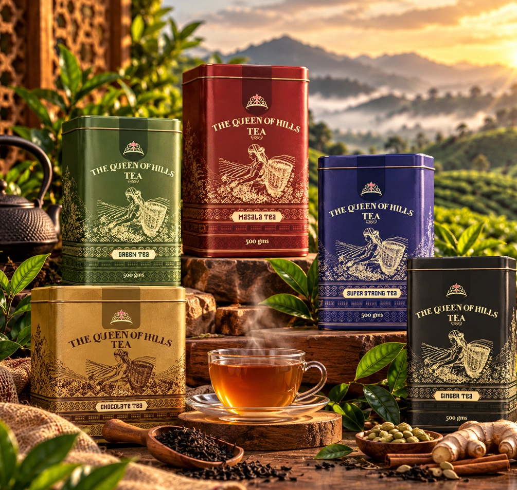 The Queen of Hills Tea — Packaging range