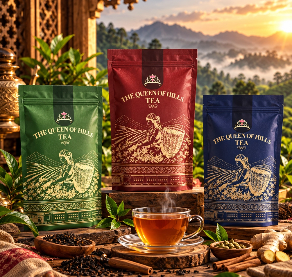 The Queen of Hills Tea — Packaging range