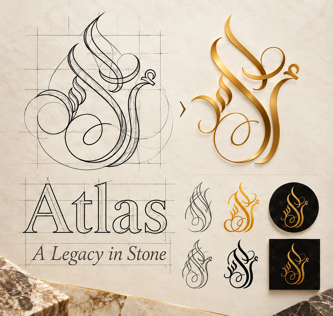 Atlas — Logo Construction & Variations — VEL Creative Studio